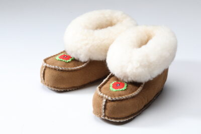 Infant Beaded Sheepskin Bootie